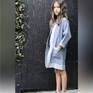 Neve & Hawk Denim Kimono Jacket Kids Size Small Cotton Chore Coat